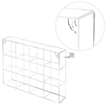 MyGift Wall Mounted Clear Acrylic Collectible Figure Display Case with 12 Compartments for Mini Toys, Crystals and Stone Showcase Shadow Box Shelf