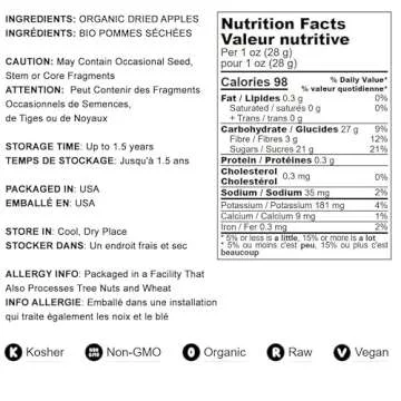 Organic Dried Apple Rings - Healthy, Delicious Snack Option