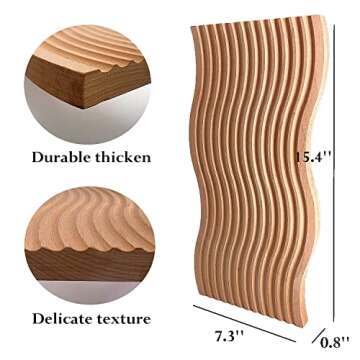 BLOFLO Decorative Tray Wave Shaped Natural Wooden Trays for Decor, Rustic Wood Serving Tray, Wood Decorative Trays for Coffee Table, Crystal Tray for Stones, Ottoman Tray for Living Room Home Kitchen