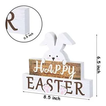 Charming Happy Easter Bunny Table Sign for Spring Decor
