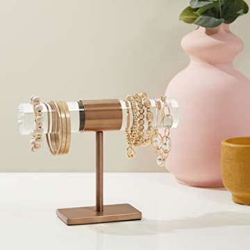 Copper T-Bar Acrylic Jewelry Stand for Elegant Display