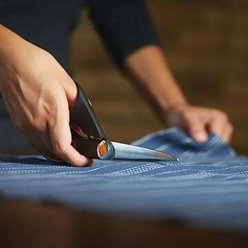 Fiskars RazorEdge Fabric Scissors - 8" Heavy Duty Fabric Shears with Softgrip Ergonomic Handle, Stainless Steel Blades