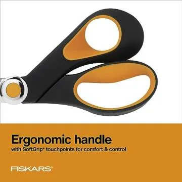 Fiskars RazorEdge Fabric Scissors - 8" Heavy Duty Fabric Shears with Softgrip Ergonomic Handle, Stainless Steel Blades
