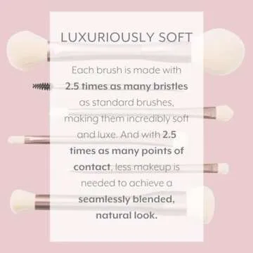 Jenny Patinkin Luxury 6 Dual Ended Makeup Brushes for Travel