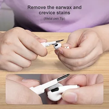 SUPFINE Cleaner Kit for Airpod, Airpods Pro Cleaning Pen,Multi-Function Cleaner Kit Soft Brush for Phone Charging Port,Earbuds,Earpods,Earphone,Headphone, iPod,Case,iPhone,ipad,Laptop(White)