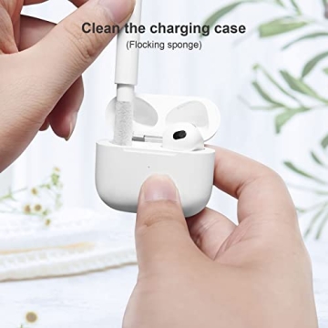 SUPFINE Cleaner Kit for Airpod, Airpods Pro Cleaning Pen,Multi-Function Cleaner Kit Soft Brush for Phone Charging Port,Earbuds,Earpods,Earphone,Headphone, iPod,Case,iPhone,ipad,Laptop(White)