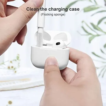 SUPFINE Cleaner Kit for Airpod, Airpods Pro Cleaning Pen,Multi-Function Cleaner Kit Soft Brush for Phone Charging Port,Earbuds,Earpods,Earphone,Headphone, iPod,Case,iPhone,ipad,Laptop(White)