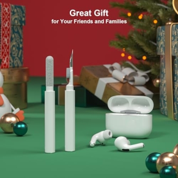 SUPFINE Cleaner Kit for Airpod, Airpods Pro Cleaning Pen,Multi-Function Cleaner Kit Soft Brush for Phone Charging Port,Earbuds,Earpods,Earphone,Headphone, iPod,Case,iPhone,ipad,Laptop(White)