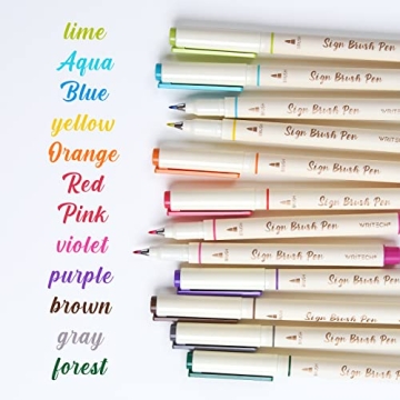 WRITECH Brush Tip Marker Pens for Colorful Calligraphy