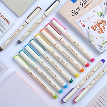 WRITECH Brush Tip Marker Pens for Colorful Calligraphy