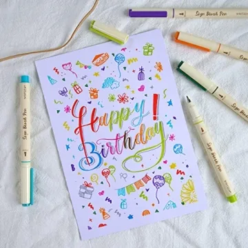 WRITECH Brush Tip Marker Pens for Colorful Calligraphy