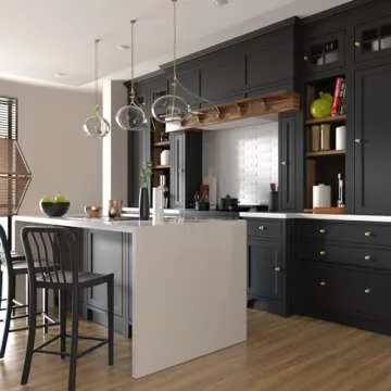 homdiy 10 Pack Matte Gold Cabinet Knobs, Round Brushed Brass Drawer Dresser Handles Ball Metal Kitchen Hardware for Cupboard, 1 Inch