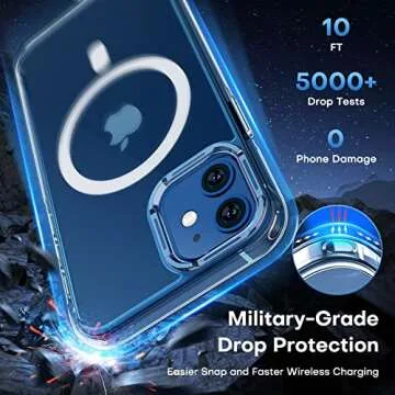 TAURI for iPhone 12 Case/iPhone 12 Pro Case, Compatible with Magsafe [Yellowing Resistant] with 2X Screen Protector, Military-Grade Protection, Slim Magnetic Phone Case, Clear