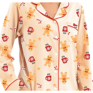 LUBOT Christmas Pajamas 100% Cotton Women's Cozy PJ Set