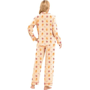 LUBOT Christmas Pajamas 100% Cotton Women's Cozy PJ Set