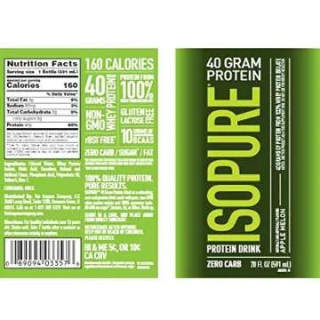 Isopure 40g Protein, Zero Carb Ready-to-Drink- Apple Melon, 20 Ounce (Pack of 12) (Packaging May Vary)