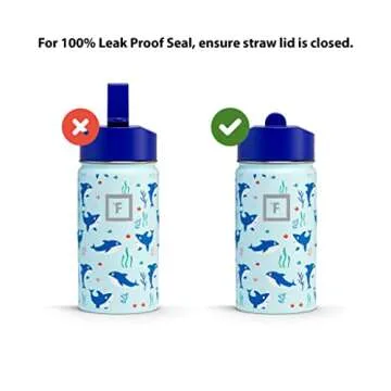 IRON °FLASK Kids Water Bottle - Straw Lid, 20 Name Stickers, Vacuum Insulated Stainless Steel, Double Walled Tumbler Travel Cup, Thermos Mug - Lama Rainbows, 10 Oz