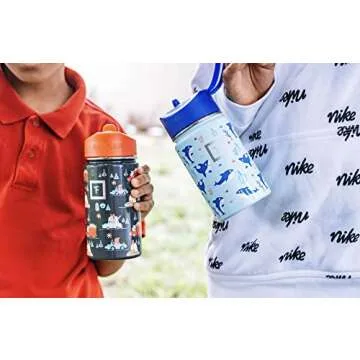 IRON °FLASK Kids Water Bottle - Straw Lid, 20 Name Stickers, Vacuum Insulated Stainless Steel, Double Walled Tumbler Travel Cup, Thermos Mug - Lama Rainbows, 10 Oz