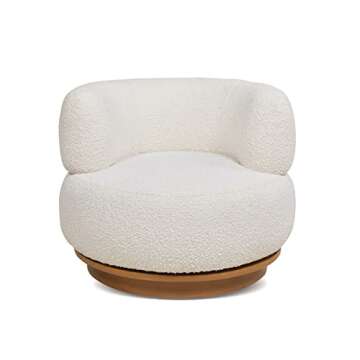 Jennifer Taylor Quinn 360 Swivel Accent Chair Ivory White