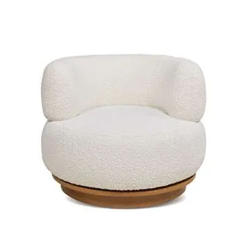 Jennifer Taylor Quinn 360 Swivel Accent Chair Ivory White
