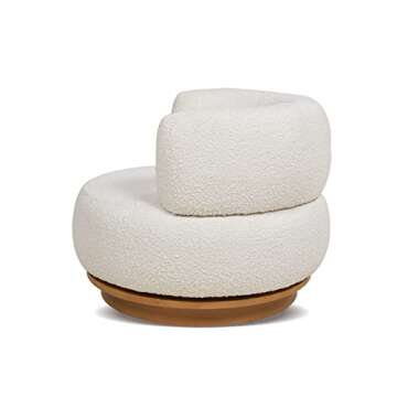 Jennifer Taylor Quinn 360 Swivel Accent Chair Ivory White