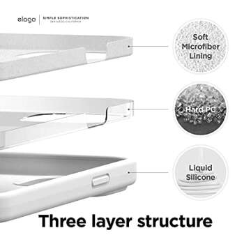 elago Liquid Silicone Case Compatible with iPhone 13 Pro Case (6.1"), Premium Silicone, Full Body Pr...