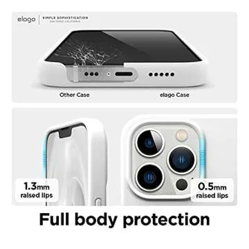 elago Liquid Silicone Case Compatible with iPhone 13 Pro Case (6.1"), Premium Silicone, Full Body Protection - 3 Layer Shockproof Phone Cover, Anti-Scratch Soft Microfiber Lining (White)