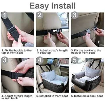 FAREYY Dog Car Seat for Small Pets, Washable & Safe