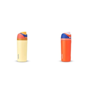 Owala Kids FreeSip Insulated Stainless Steel Water Bottle Bundle - 16oz Misty Horizon & Blue Citrus