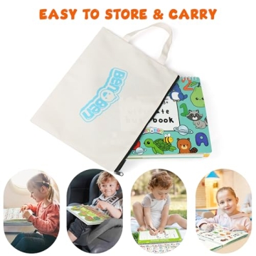 BenBen Busy Book for Toddlers, 30 Pages, Pre-Assembled, Preschool Learning Activities, Montessori Toys for Ages 3 and Up, Autism Sensory Toys, Kids Educational Activity Book, Birthday Gift