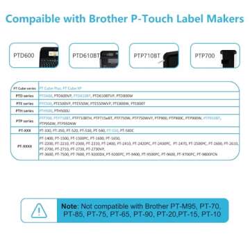 Hehua Tze Tz 24mm 0.94 Laminated White Compatible for Brother TZe-251 TZe251 P-Touch Label Maker Tap...