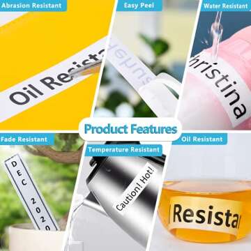 Hehua Tze Tz 24mm 0.94 Laminated White Compatible for Brother TZe-251 TZe251 P-Touch Label Maker Tape 1 Inch, TZ-251 TZ251 Black on White Tape for Ptouch Label Machine PTD600 PT-D600, 6 Pack