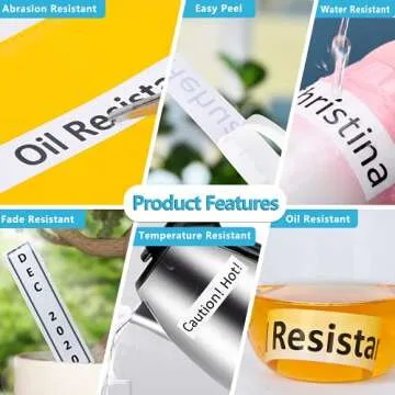 Hehua Tze Tz 24mm 0.94 Laminated White Compatible for Brother TZe-251 TZe251 P-Touch Label Maker Tape 1 Inch, TZ-251 TZ251 Black on White Tape for Ptouch Label Machine PTD600 PT-D600, 6 Pack