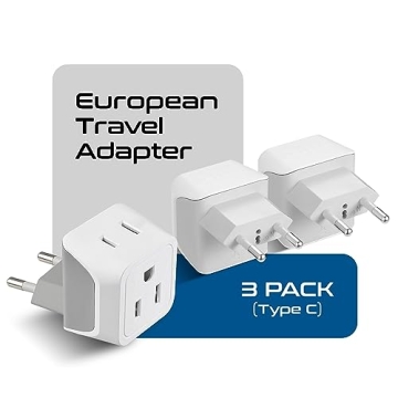 Ceptics Europe Travel Adapter Dual Input Ultra Compact