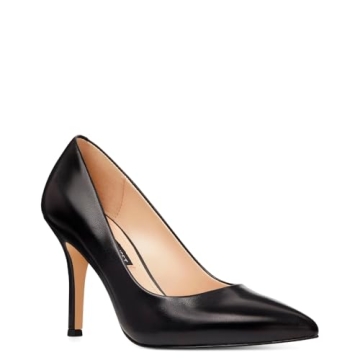 Nine West Women's Flax Pump Black Leather Comfort