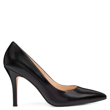 Nine West Women's Flax Pump Black Leather Comfort