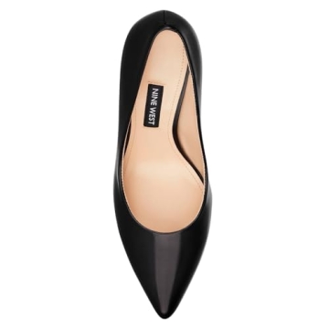 Nine West Women's Flax Pump Black Leather Comfort