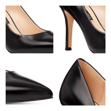 Nine West Women's Flax Pump Black Leather Comfort