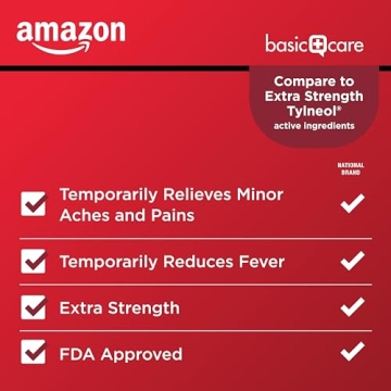 Amazon Basic Care Extra Strength Pain Relief Caplets 500mg