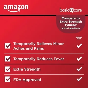 Amazon Basic Care Extra Strength Pain Relief Caplets 500mg