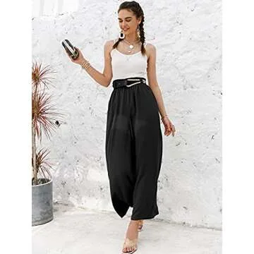 Eteviolet Boho High Waisted Leopard Print Pants