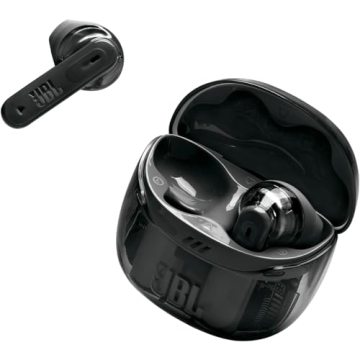 JBL Tune Flex 2 - True Wireless Noise Cancelling Earbuds Spatial Sound and Smart Ambient Technology, (Ghost Black) (Renewed)