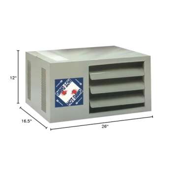 Modine HD45AS0111 Natural Gas Hot Dawg Garage Heater 45,000 BTU with 80-Percent Efficiency Grey