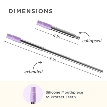 ZOKU Reusable Stainless Steel Straw Silicone Mouthpiece Eco