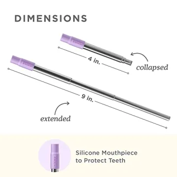 ZOKU Reusable Stainless Steel Straw Silicone Mouthpiece Eco