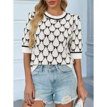 Saodimallsu Cute Bow Knit Summer Sweater for Women