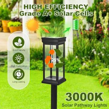 KelvinLux Solar Pathway Lights Outdoor, 8 Pack Solar Powered Bright Lights for Outside Waterproof, A...