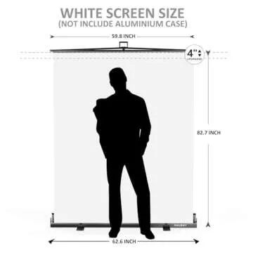 【Easy Set Up】 RAUBAY 59.8 x 82.7in Collapsible White Backdrop Screen Portable Retractable Panel ...