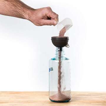 Interfuse Products Protein Funnel Keychain 4-Pack; Water Bottle Funnels for Supplements, Portable Protein Powder Container for Gym and Travel, Pre-Workout Fitness Funnels