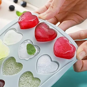 Heart Shaped Ice Cube Trays with Lid for Fun Drinks